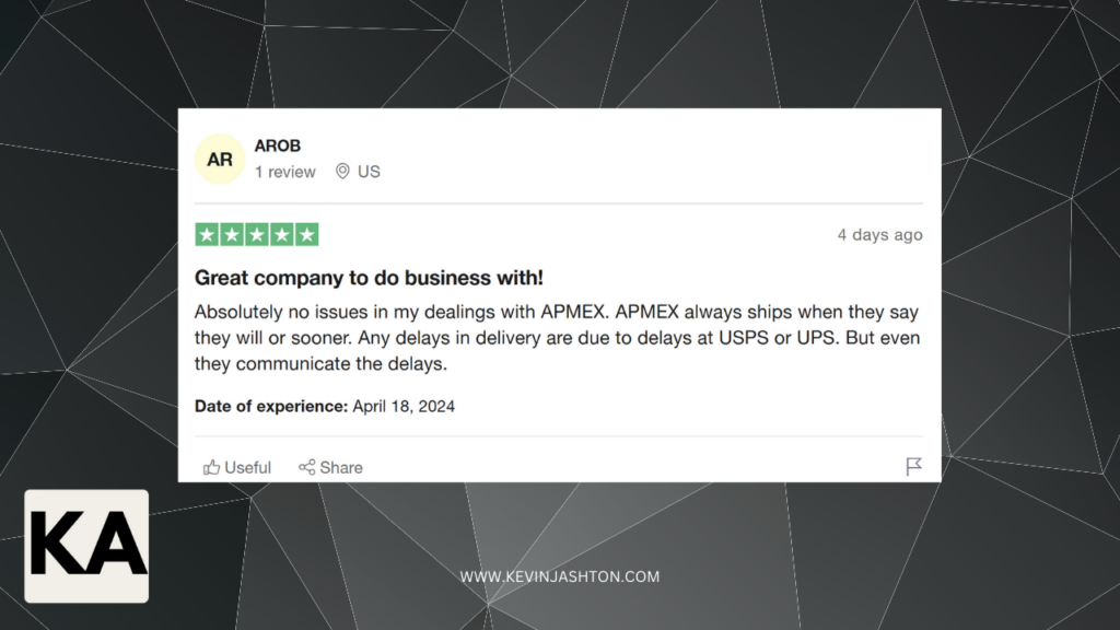 APMEX reviews example